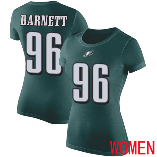 Women Philadelphia Eagles #96 Derek Barnett Green Rush Pride Name and Number NFL T Shirt